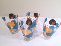 Load image into Gallery viewer, Russel Wright Mid-Century Bright Blue &amp; 22-Karat Gold Eclipse Tumbler Glasses (Set of 4)
