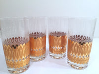 Load image into Gallery viewer, Pasinski Signed Mid-Century 22-Karat Gold and Filigree Highball Glasses (Set of 4)
