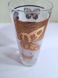Load image into Gallery viewer, Federal - Mid-Century Frosted 22-Karat Golden Foliage Tall Collins Glasses (Set 6)

