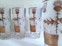 Load image into Gallery viewer, Federal - Mid-Century Frosted 22-Karat Golden Foliage Tall Collins Glasses (Set 8)
