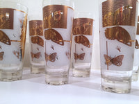 Load image into Gallery viewer, Federal - Mid-Century Frosted 22-Karat Golden Foliage Tall Collins Glasses (Set 8)

