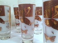Load image into Gallery viewer, Federal - Mid-Century Frosted 22-Karat Golden Foliage Tall Collins Glasses (Set 8)
