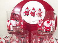Load image into Gallery viewer, Georges Briard - Signed Mid-Century Elf and Reindeer 7-Piece Set (6 Highball Glasses and Appetizer Tray)
