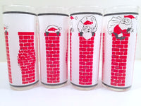 Load image into Gallery viewer, Libbey - Mid-Century Santa Stuck in Chimney Glasses (Set of 4)
