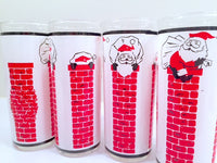 Load image into Gallery viewer, Libbey - Mid-Century Santa Stuck in Chimney Glasses (Set of 4)
