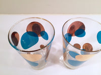 Load image into Gallery viewer, Russel Wright Mid-Century Bright Blue &amp; 22-Karat Gold Eclipse Tumbler Glasses (Set of 2)
