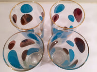 Load image into Gallery viewer, Russel Wright Mid-Century Bright Blue &amp; 22-Karat Gold Eclipse Tall Collins Glasses (Set of 4)
