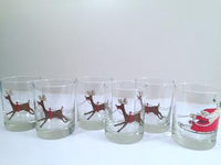 Load image into Gallery viewer, Cera Signed Vintage Santa Sleigh Ride Double Old Fashion Glasses (Set of 6)
