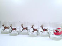Load image into Gallery viewer, Cera Signed Vintage Santa Sleigh Ride Double Old Fashion Glasses (Set of 6)
