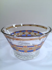 Load image into Gallery viewer, Culver Mid-Century Blue &amp; 22-Karat Gold Empress Ice Container
