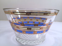 Load image into Gallery viewer, Culver Mid-Century Blue &amp; 22-Karat Gold Empress Ice Container
