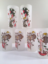 Load image into Gallery viewer, Federal Glass - Gay Fad Design - Angels Preparing for Christmas (Set of 6)
