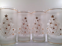 Load image into Gallery viewer, Culver- Signed White Christmas Tree &amp; 22-Karat Gold Mid-Century Glasses with Original Box (Set of 4)
