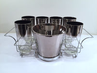 Load image into Gallery viewer, Vitreon Queens Luster - Mid-Century Bar Set with Carrier (6 Glasses, Ice Container and Carrier)
