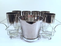 Load image into Gallery viewer, Vitreon Queens Luster - Mid-Century Bar Set with Carrier (6 Glasses, Ice Container and Carrier)
