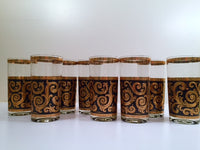 Outlet Culver Mid-Century Baroque Scroll Highball Glasses