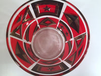 Load image into Gallery viewer, Washington Glass Mid-Century Geometric Red, Black &amp; 22-Karat Gold Ice Container
