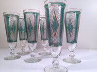 Load image into Gallery viewer, Libbey Mid-Century Emerald Champagne/ Pilsner Glasses (Set of 6)
