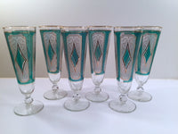 Load image into Gallery viewer, Libbey Mid-Century Emerald Champagne/ Pilsner Glasses (Set of 6)
