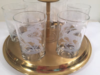 Load image into Gallery viewer, Federal Glass Mid-Century Art Deco Gazelle Bar Set (6 Glasses and Carrier)
