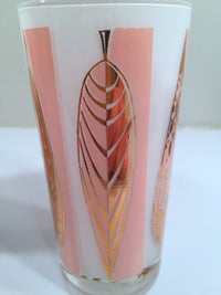 Load image into Gallery viewer, Fred Press - Signed Mid-Century 22-Karat Gold Frosted Pink Leaf Glasses (Set of 4)

