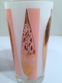 Load image into Gallery viewer, Fred Press - Signed Mid-Century 22-Karat Gold Frosted Pink Leaf Glasses (Set of 4)
