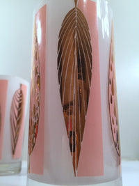 Load image into Gallery viewer, Fred Press - Signed Mid-Century 22-Karat Gold Frosted Pink Leaf Glasses (Set of 4)

