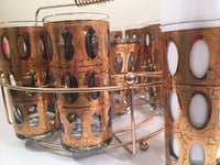 Load image into Gallery viewer, Culver Mid-Century Pisa 22-Karat Gold Cocktail Bar Set (8 Glasses, Ice Container, Carrier)
