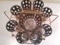 Load image into Gallery viewer, Culver Mid-Century Pisa 22-Karat Gold Cocktail Bar Set (8 Glasses, Ice Container, Carrier)
