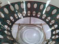 Load image into Gallery viewer, Culver Mid-Century 22-Karat Gold &amp; Green Pisa Bowls and Carrier (Set of 2 Bowls with Carrier)
