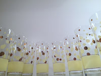 Load image into Gallery viewer, Fred Press Signed Mid-Century Yellow and 22-Karat Gold Polka Dot Tall Collins Glasses (Set of 7)

