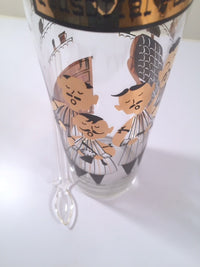 Load image into Gallery viewer, Gay Fad Vintage 1950&#39;s Mid-Century Barber Shop Quartet Martini Mixer (Includes Lucite Mixing Spoon)
