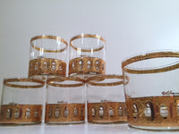 Load image into Gallery viewer, Culver Signed Antigua Mid-Century 22-Karat Gold Rock Glasses (Set of 6)
