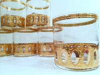Load image into Gallery viewer, Culver Signed Antigua Mid-Century 22-Karat Gold Rock Glasses (Set of 6)
