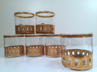 Load image into Gallery viewer, Culver Signed Antigua Mid-Century 22-Karat Gold Rock Glasses (Set of 6)
