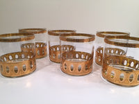 Load image into Gallery viewer, Culver Signed Antigua Mid-Century 22-Karat Gold Rock Glasses (Set of 6)
