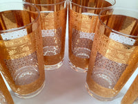 Load image into Gallery viewer, Pasinski Signed Mid-Century 22-Karat Gold Highball Glasses (Set of 6)
