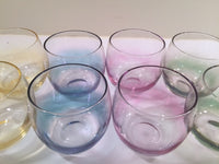 Load image into Gallery viewer, Federal Glass Mid-Century Somewhere Over the Rainbow Roly Poly Bar Set (8 Glasses with Carrier)
