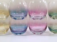 Load image into Gallery viewer, Federal Glass Mid-Century Somewhere Over the Rainbow Roly Poly Bar Set (8 Glasses with Carrier)
