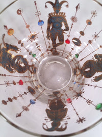 Load image into Gallery viewer, Culver Mid-Century Mardi Gras Jester Double Old Fashion With Jewels Glasses (Set of 4)

