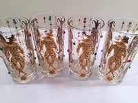Load image into Gallery viewer, Culver Mid-Century Mardi Gras Jester With Jewels Highball Glasses (Set of 4)
