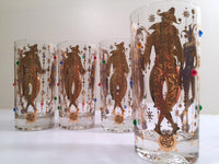 Load image into Gallery viewer, Culver Mid-Century Mardi Gras Jester With Jewels Highball Glasses (Set of 4)
