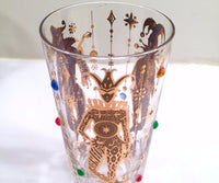 Load image into Gallery viewer, Culver Mid-Century Mardi Gras Jester With Jewels Highball Glass (1)
