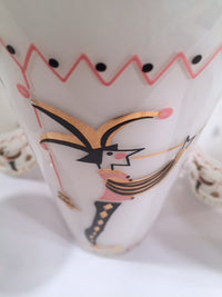 Load image into Gallery viewer, Gay Fad 1950s Court Jester Cocktail Shaker and 8 Single Old Fashioned Glasses Set
