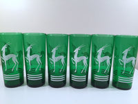 Load image into Gallery viewer, Anchor Hocking Green Gazelle Mid-Century Collins Glasses (Set of 6)
