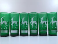 Load image into Gallery viewer, Anchor Hocking Green Gazelle Mid-Century Collins Glasses (Set of 6)
