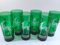 Load image into Gallery viewer, Anchor Hocking Green Gazelle Mid-Century Collins Glasses (Set of 6)
