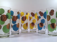 Load image into Gallery viewer, Russel Wright Mid-Century Bright Blue, Green, Yellow &amp; 22-Karat Gold Eclipse Tall Collins Glasses (Set of 6)
