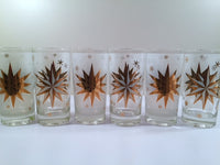 Load image into Gallery viewer, Atomic 22-Karat Gold North Star Mid-Century Highball Glasses (Set of 6)
