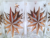 Load image into Gallery viewer, Atomic 22-Karat Gold North Star Mid-Century Highball Glasses (Set of 6)
